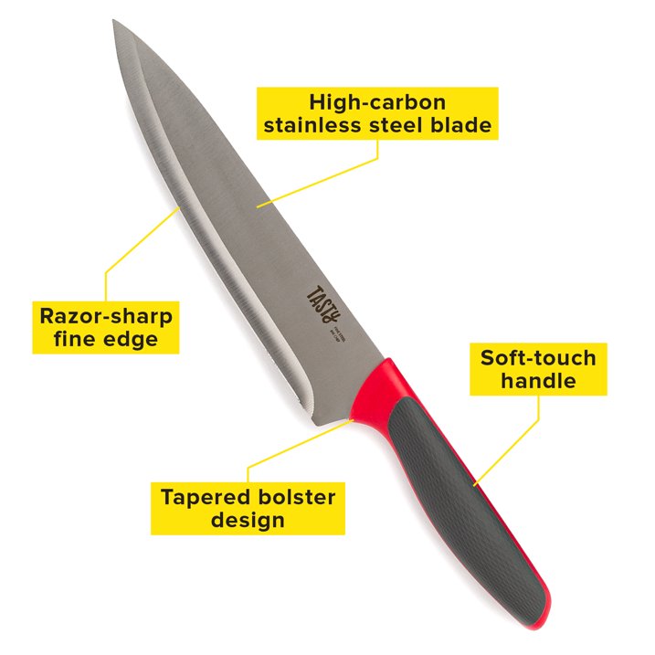 Tasty 15-Piece Soft Grip Knife Set with Block
