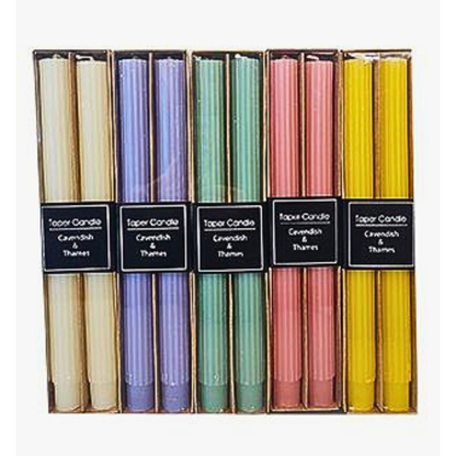 Unscented Ribbed Taper Candles