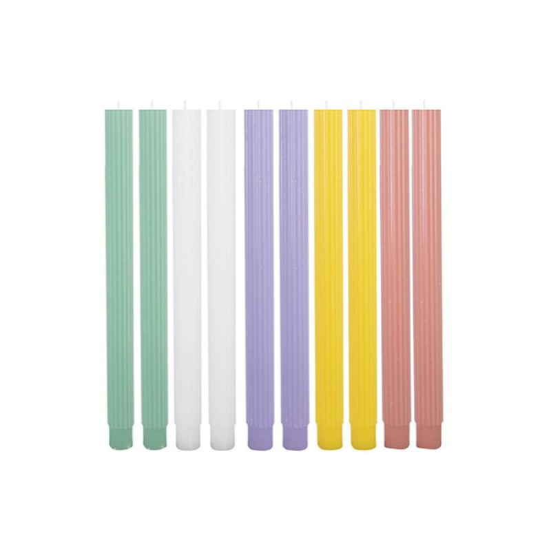 Unscented Ribbed Taper Candles