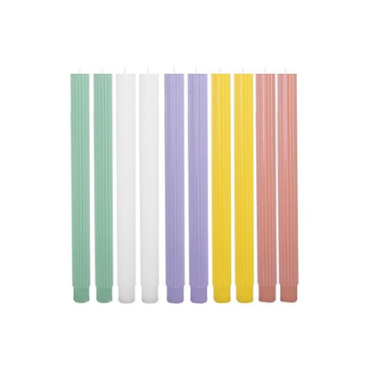 Unscented Ribbed Taper Candles