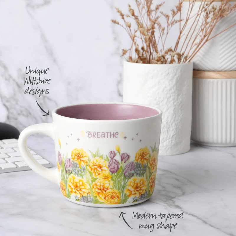 Wiltshire 'Breathe' Printed Mug 400ml