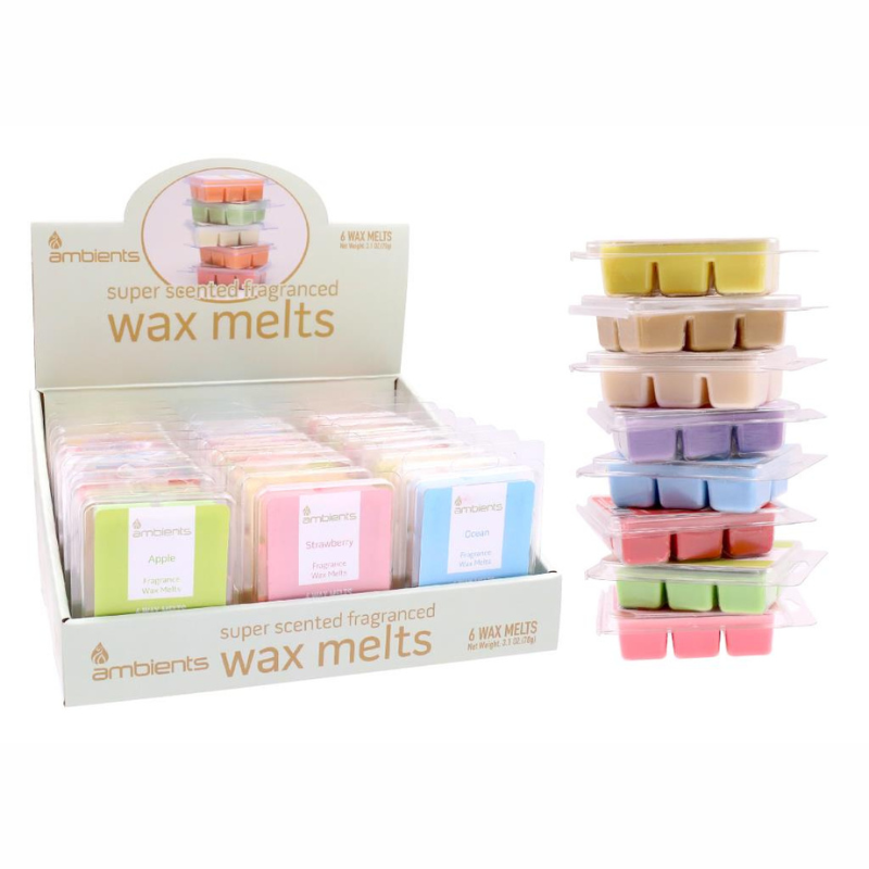 Ambients Super Scented Fragranced Wax Melts – 6 Pack | Assorted Fragrances