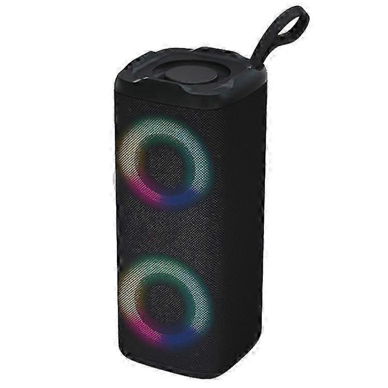 Portable Wireless Speaker with LED Lights – Black | Rechargeable Speaker
