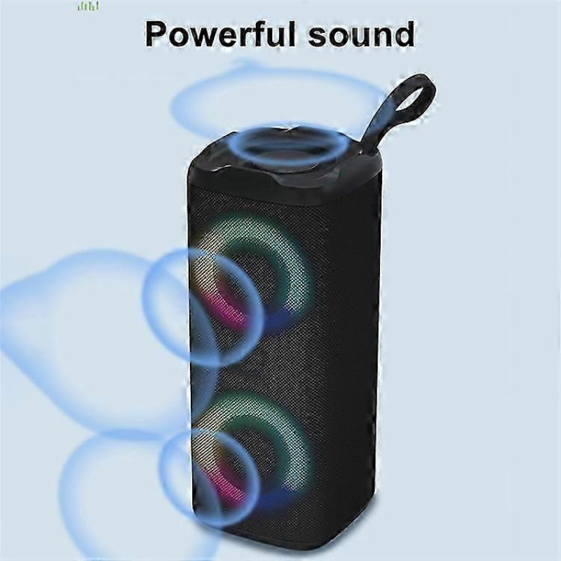 Portable Wireless Speaker with LED Lights – Black | Rechargeable Speaker
